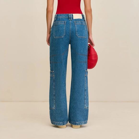 CULT GAIA Women's Wynn Cargo Jeans Indigo 28 (4-6) NWT - Picture 2 of 15